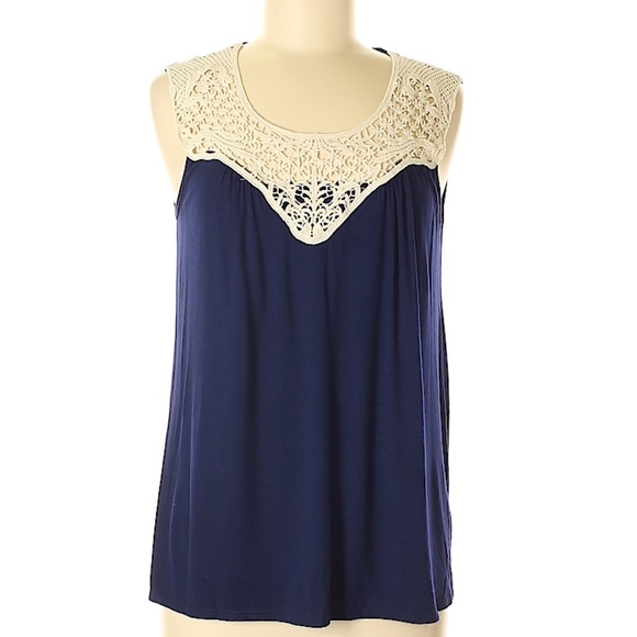 Market & Spruce Tops - Stitch Fix Market/Spruce Top-Crochet Insert-Size M